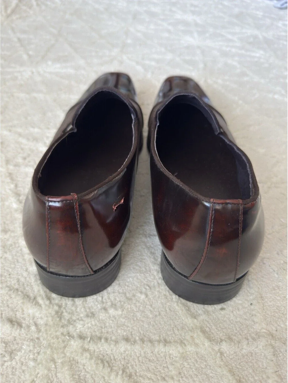 Carrucci KS2240-05 P Men’s Deerskin Leather Loafers Burgundy Slip On Dress 15